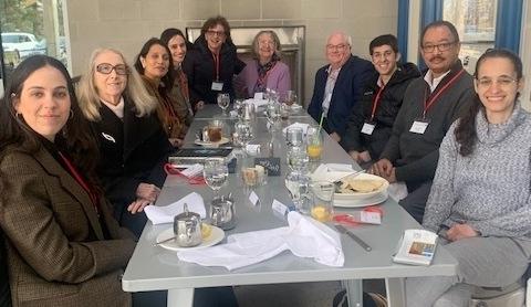 An image of students and others eating lunch