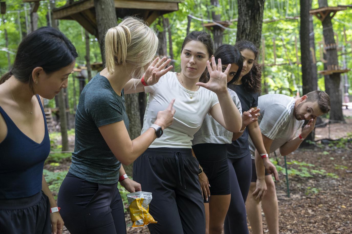 An image of OUWB students team-building